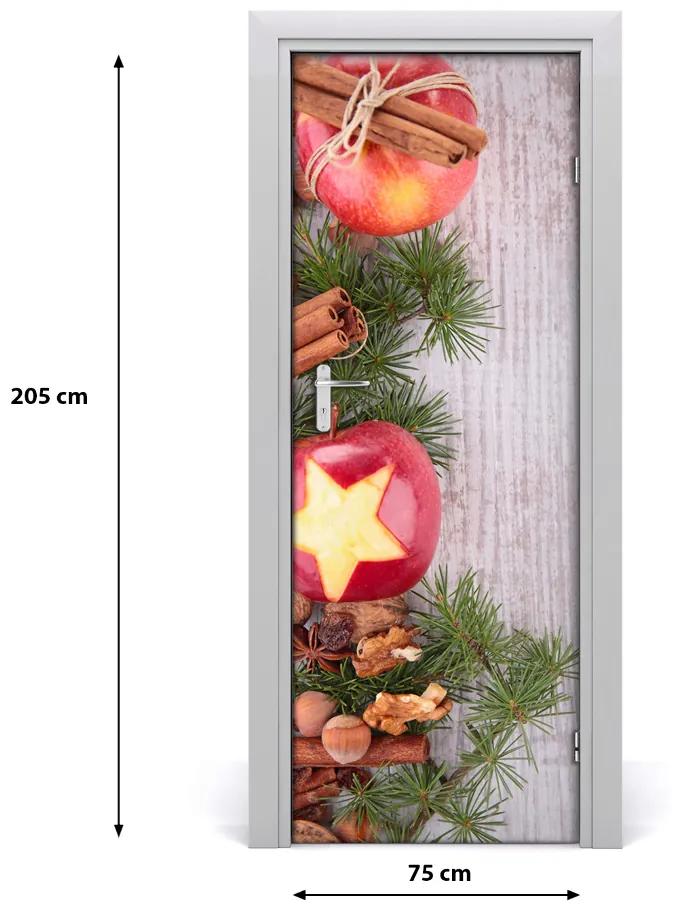 Samolepiace fototapety na dvere sviatočné jablká 75x205 cm