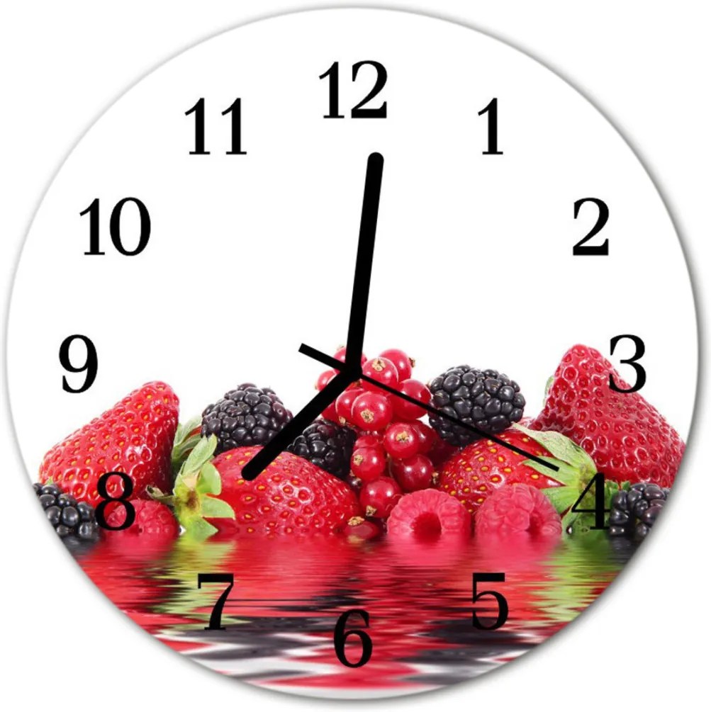 Nástenné sklenené hodiny  ovocie