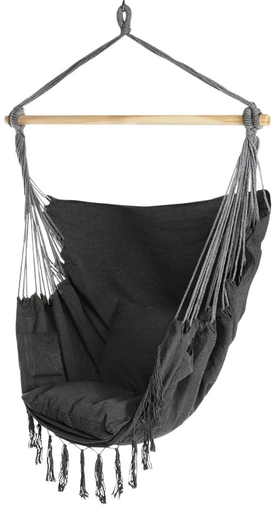 Brazílske závesné kreslo BAHIO grafitovo sivé