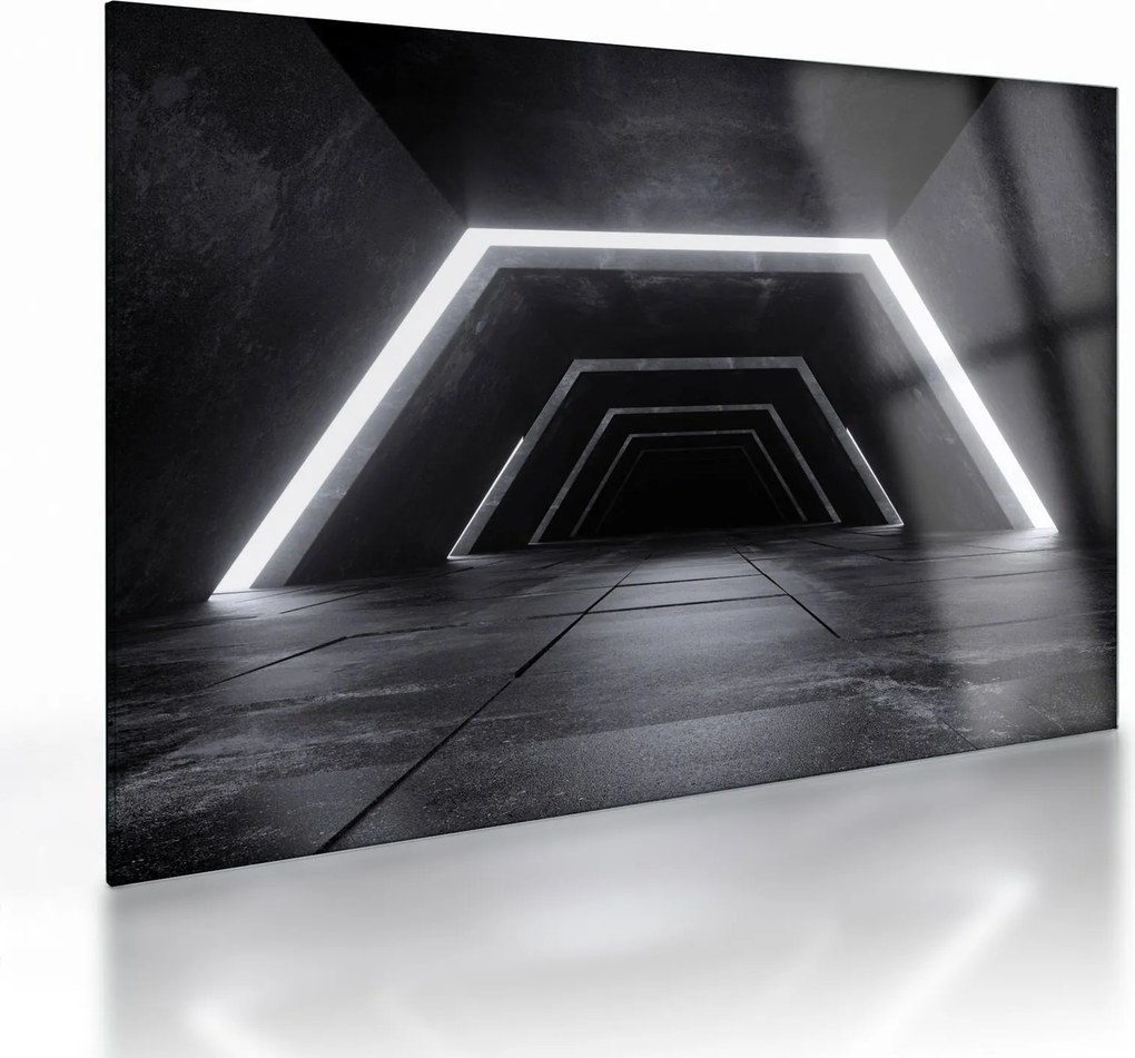 Sklenený obraz - Futuristický tunel (70x50 cm)