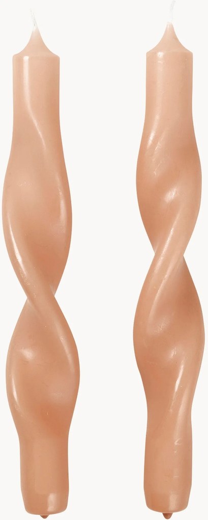 Ručne vyrobené kužeľovité sviečky Twist, 2 ks