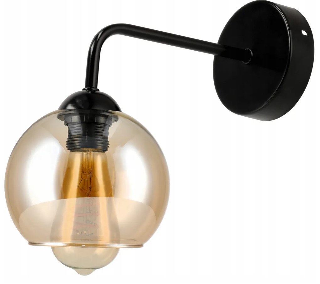 BERGE Sklenená LED nástenná lampa 1xE27 - jantárová farba