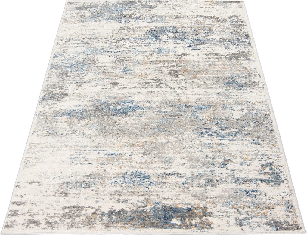 Koberec Portland HIL bielo-tmavomodrý obdĺžnikový – polypropylén Rozmer: 80x150 cm