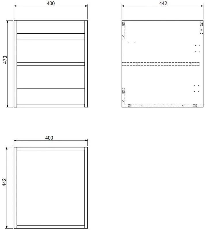 Mexen Box-A, závesná skrinka 40 cm, orech, 91AX1-0400-470-1-86