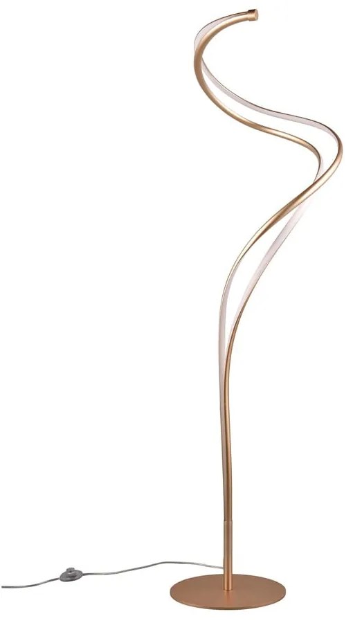 LED stojacia lampa s kovovým tienidlom v zlatej farbe (výška 160 cm) Nala – Trio Select