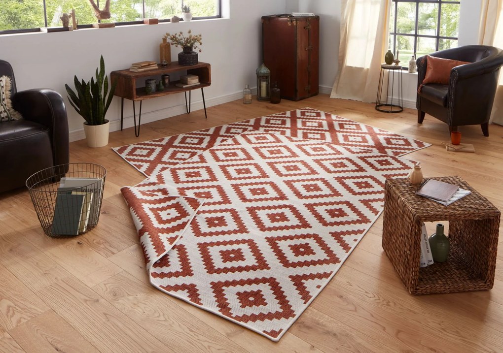 NORTHRUGS - Hanse Home koberce Kusový koberec Twin-Wendeteppiche 103130 terra creme – na von aj na doma - 80x250 cm