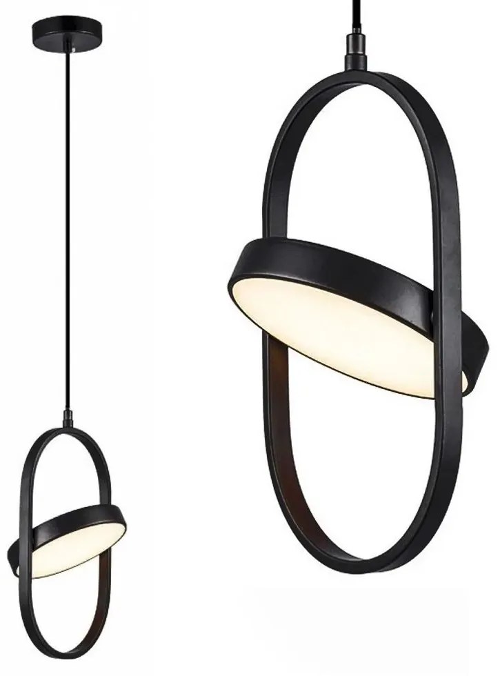 Toolight Toolight, LED závesné svietidlo 18W, 4000K, APP1554-CP, čierna, OSW-05662