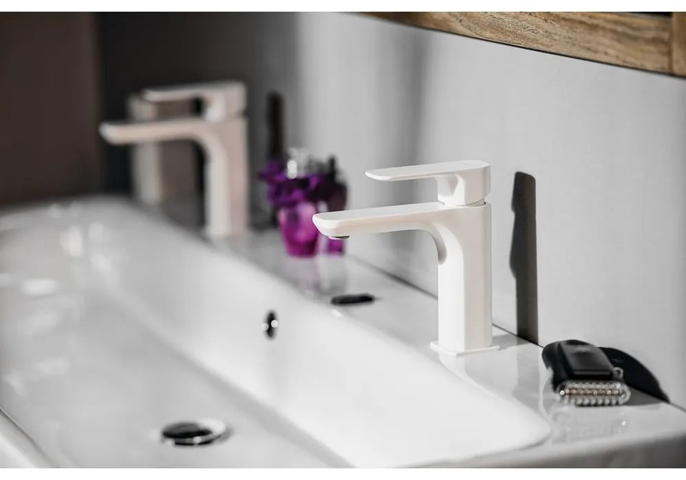 Biela stojančeková umývadlová batéria Spy – Sapho