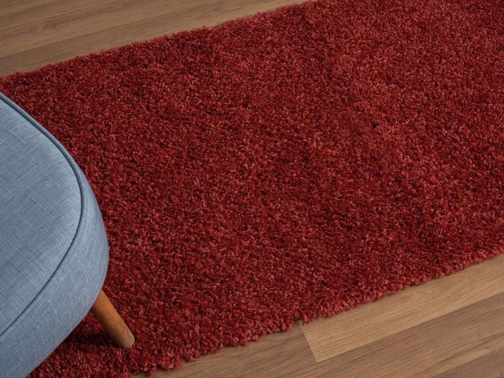 My Flair, Behúň My Shaggy weinrot, 80x250, červená, chodba / predsieň