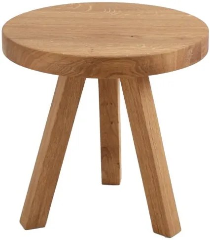 Odkladací stolík z dubového masívu Custom Form Treben, priemer 40 cm