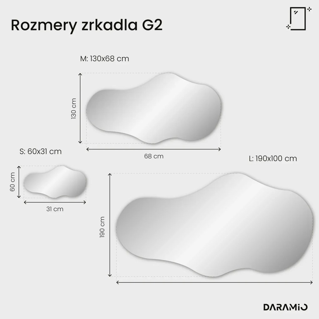 Atypické zrkadlo s LED osvetlením G2