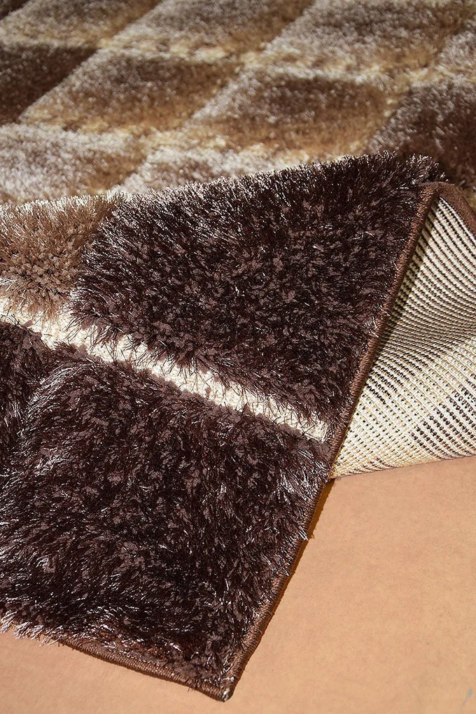 Berfin Dywany, Kusový koberec Seher 3D 2615 Brown Beige, 140x190, hnedá, obývacia izba