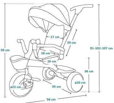 Lionelo - Detská trojkolka HAARI zelená/čierna