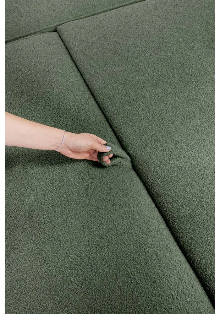 Zelená rozkladacia rohová pohovka z textílie buklé (ľavý roh) Quinoa – Bonami Selection