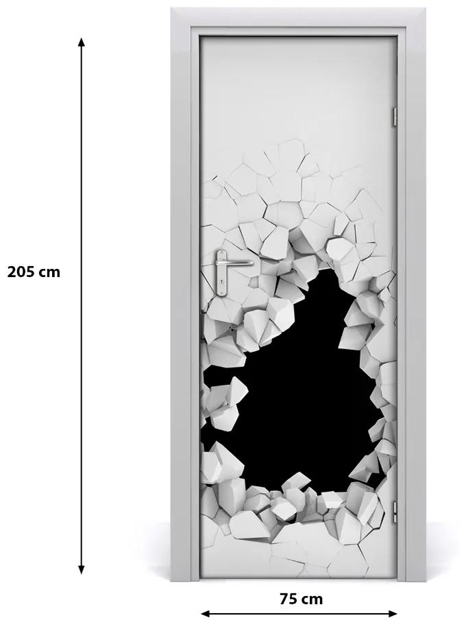 Samolepiace fototapety na dvere Diera v stene 75x205 cm
