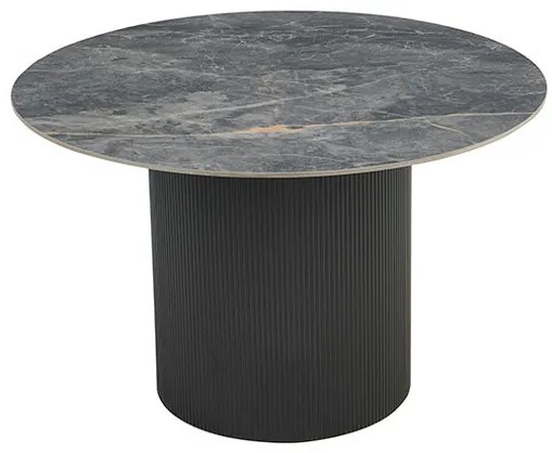 Okrúhly keramický jedálenský stôl Messina čierna 120cm
