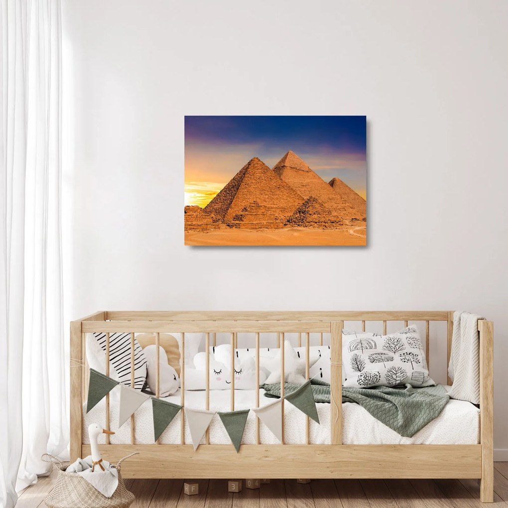 Sklenený obraz - Egyptské pyramídy (70x50 cm)