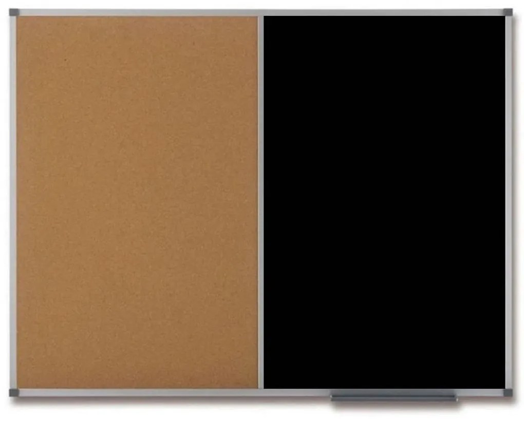 Toptabule.sk  Kombinovaná tabuľa čierna v hliníkovom ráme 120x90 cm