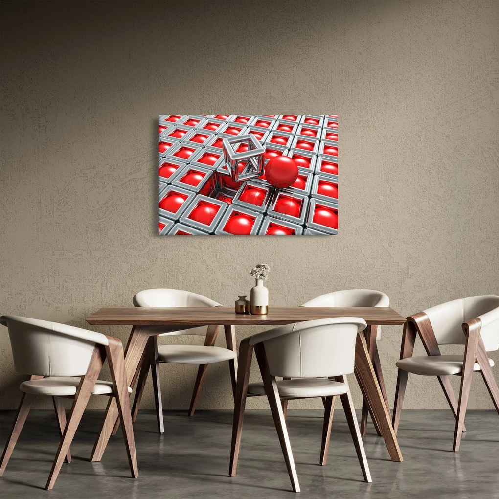 Obraz - 3D metalická abstrakcia (90x60 cm)