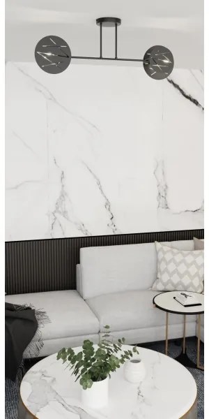 Luster na tyči FRICK 2xE27/15W/230V čierna