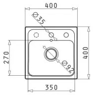 Pyramis 70168201 - Kuchynský drez CAMEA MINI 40x40 cm granit/čierny