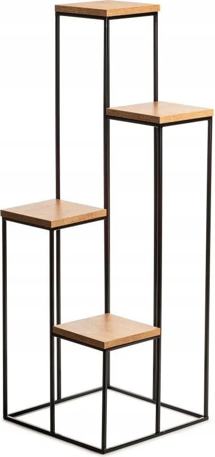 STOJAN NA KVETINÁČ KASKADA 110X40X40 CM ČIERNA/HNEDÁ