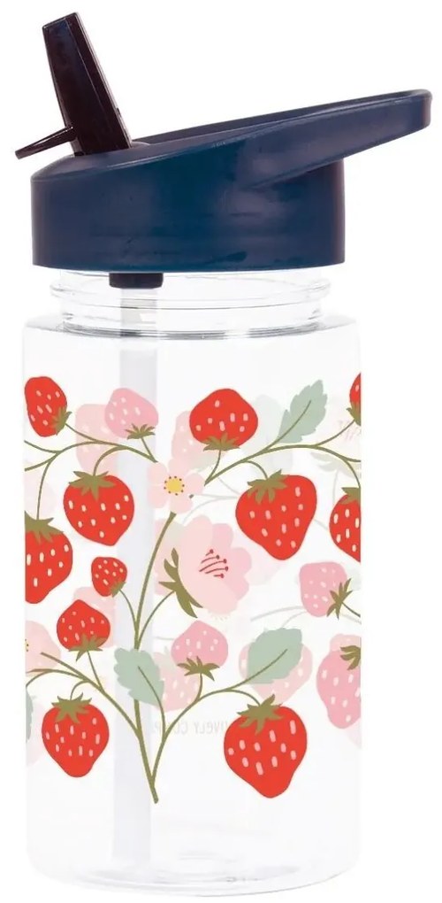 A Little Lovely Company Detská fľaša so slamkou Strawberries 450 ml