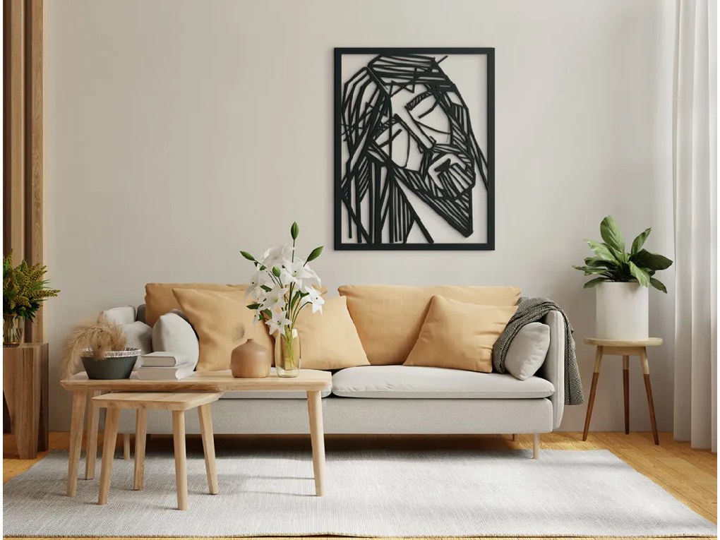 drevko Moderný obraz Ježiš s tŕňovou korunou Rozmer obrazu: 41 x 32,5 cm, Farba dekorácie: Čierna