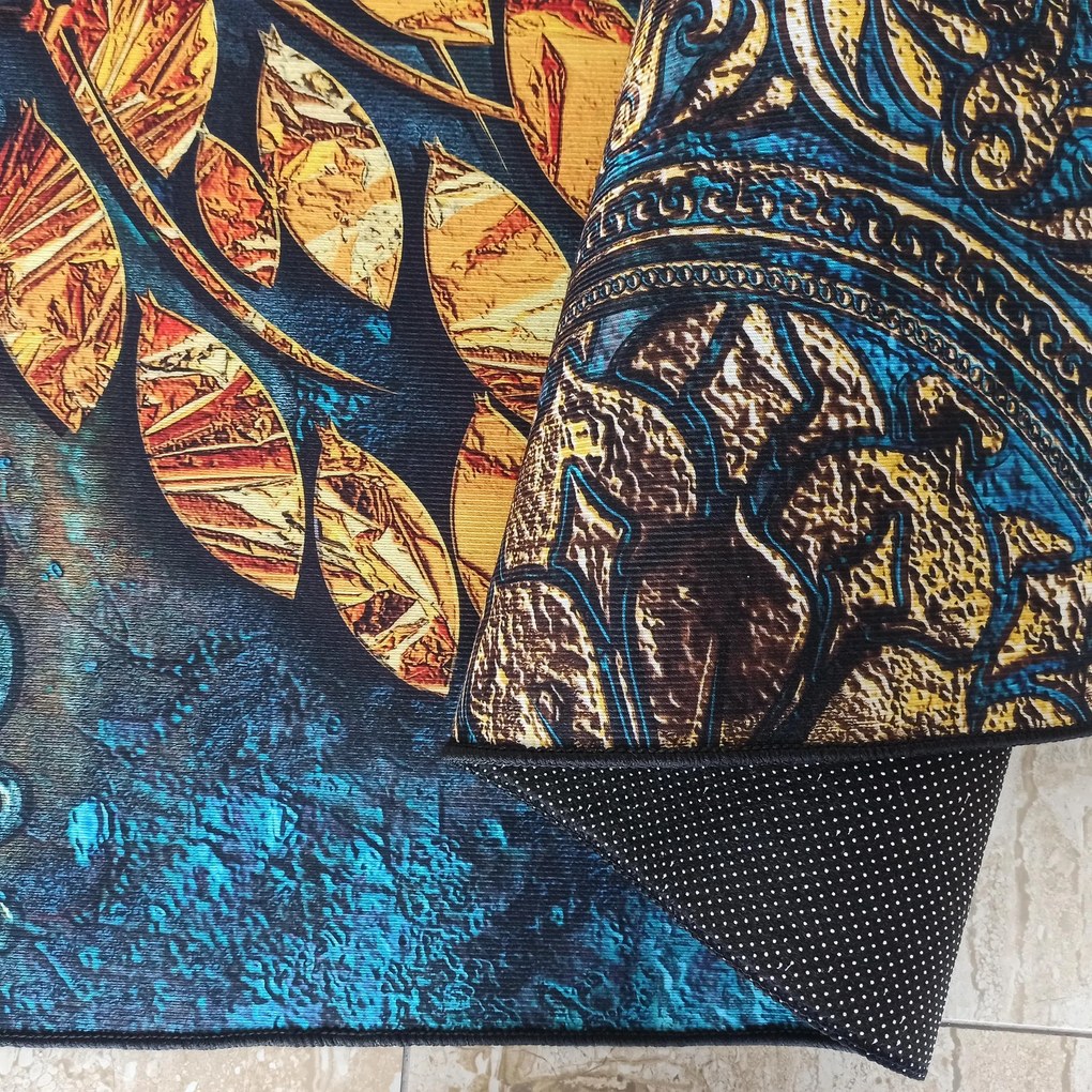 DY Modrý koberec s orientálnym vzorom Horeca-New 125 Rozmer: 160x220 cm