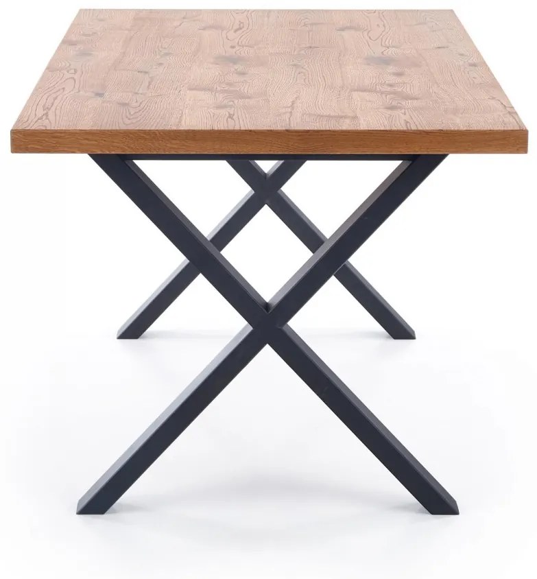 Jídelní rozkládací stůl Xaver 160/250 cm dub jasný/černý