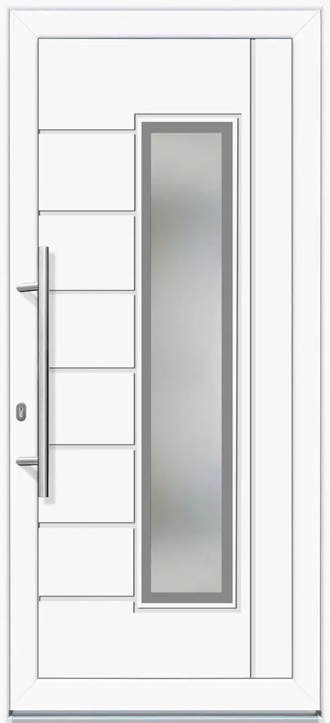 Solid Elements Vchodové dvere T054, 90 L, rozmer vr. zárubne: 1000 × 2100 mm, plast, ľavé, biele, presklené