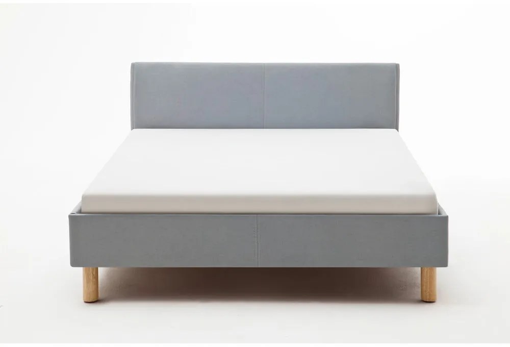 Modrá/sivá čalúnená dvojlôžková posteľ bez roštu 140x200 cm Lena – Meise Möbel