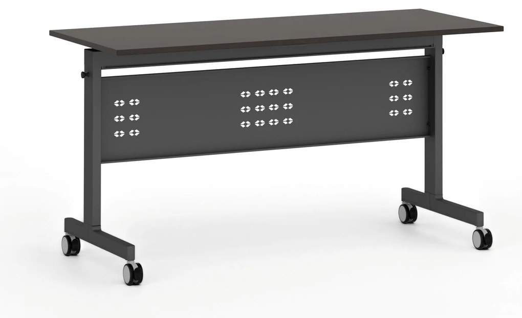 Mobilný stôl PRIMO MOBI, 140x60 cm, čierna podnož, wenge