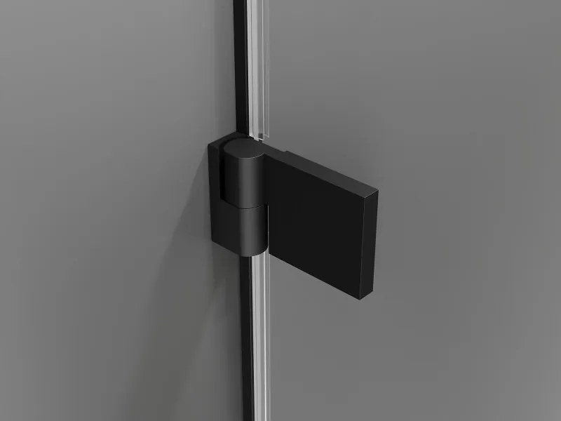 Mexen Lunar-B, výklopný sprchový kút ľavý 90 x 90 cm, 8mm číre sklo, čierny profil, 832-090-090-70-00-L