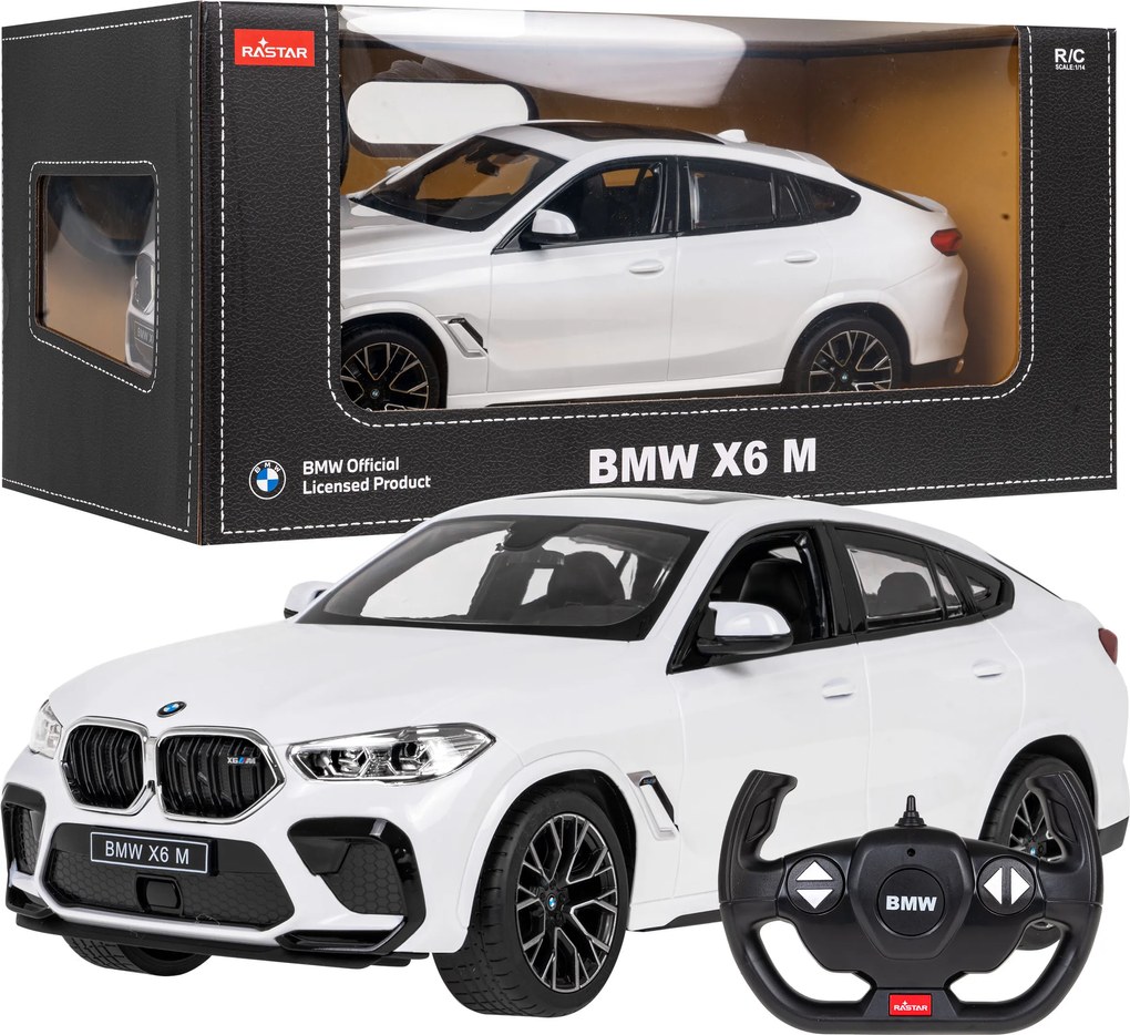 Auto na diaľkové ovládanie R/C BMW X6 M 1:14 RASTAR biele