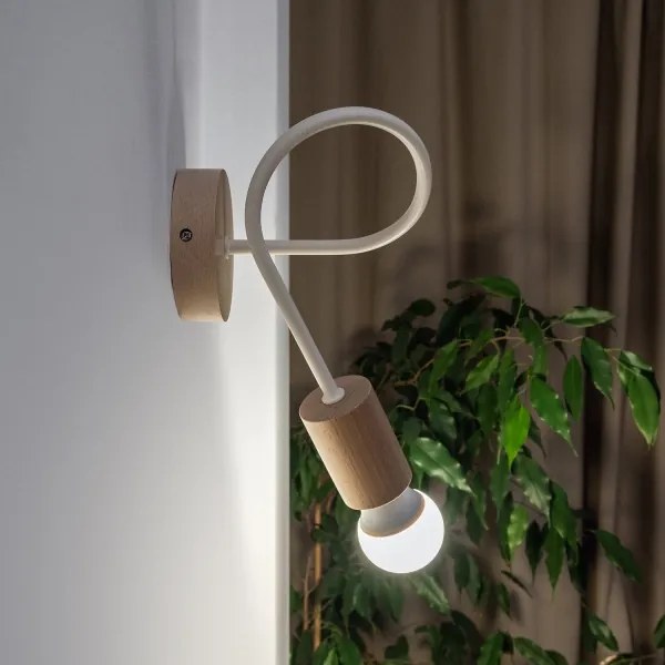 Nástenné svietidlo OXFORD 1xE27/15W/230V borovica/krémová