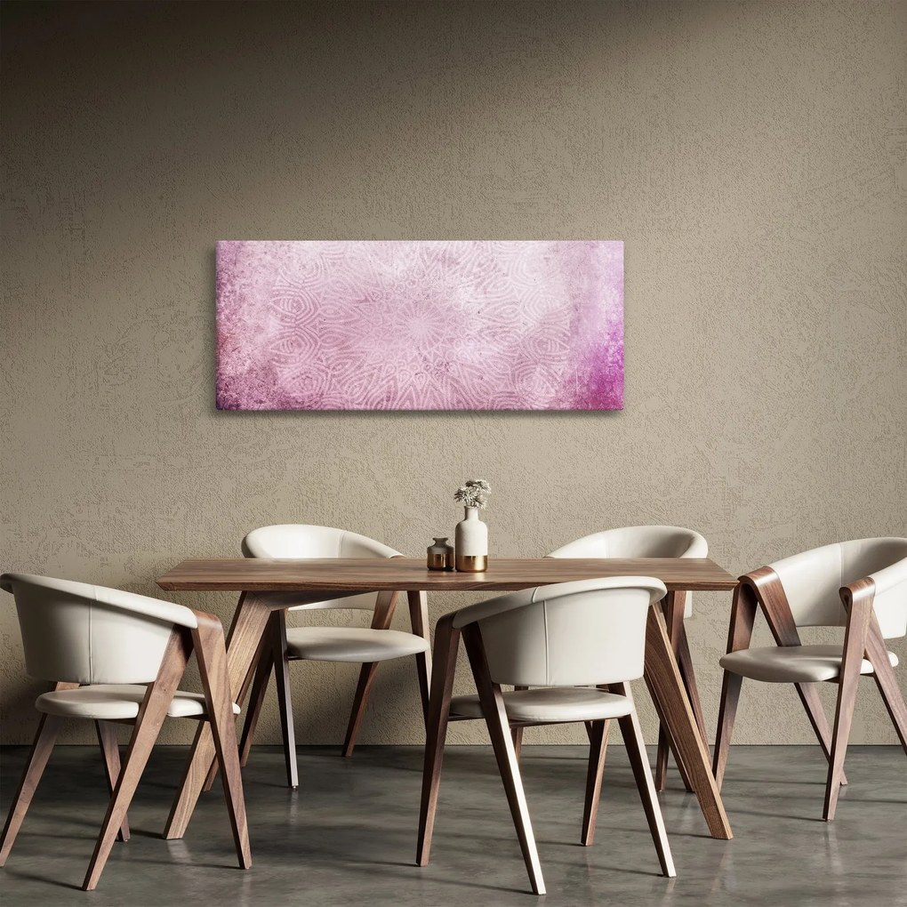 Obraz - Mandala v ružovej stene (120x50 cm)