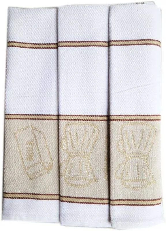 Polášek 3 Kuchynské utierky z Egyptskej bavlny vzor č.33, 50x70 cm