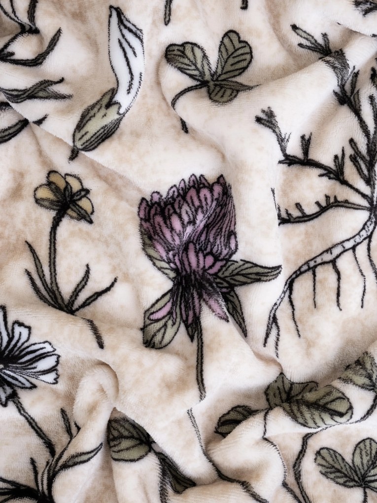 Obliečka na vankúšik mikroplyš Exclusive 40 × 40 cm - Herbár béžový