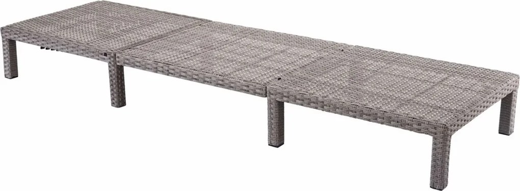 Záhradné lehátko HWC-A51 - vankúše tmavosivé basic 5cm - sivá