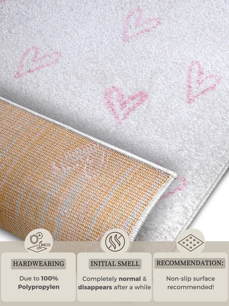 Hanse Home, Detský koberček Adventures 105945 Cream Rose, 120x170, ružová, detská izba