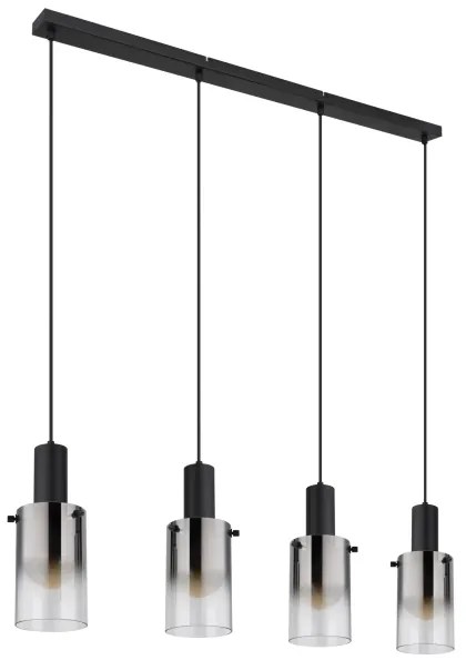 Globo 15907-4H - Luster na lanku FLORENTINA 4xE27/40W/230V čierna
