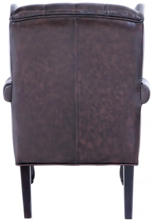 Kreslo z pravej hovädzej kože Brown Brown