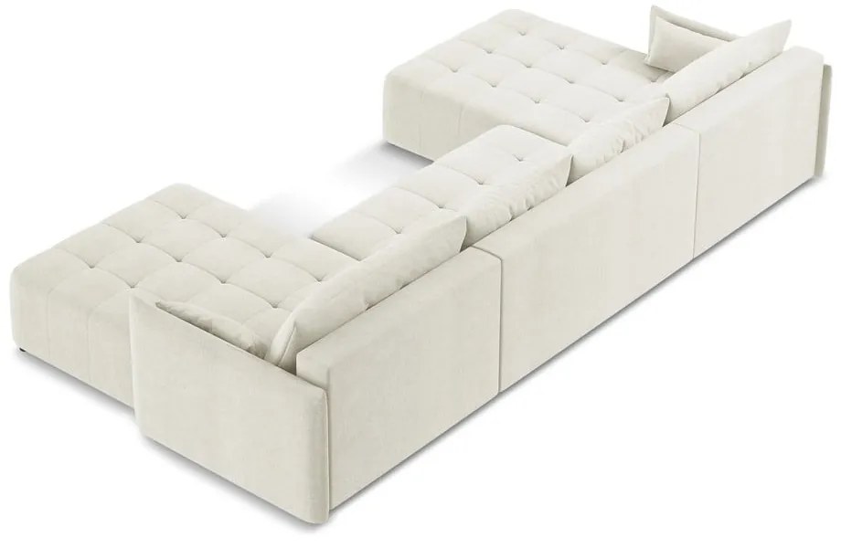 Béžová rozkladacia/s úložným priestorom rohová pohovka (do tvaru "U") Moku – Makamii