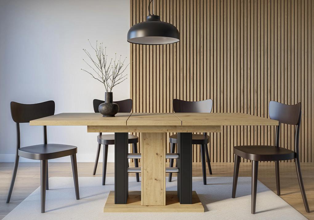 Jedálenský stôl Wamo (artisan + čierna) (pre 6 až 8 osôb). Vlastná spoľahlivá doprava až k Vám domov. 1055272