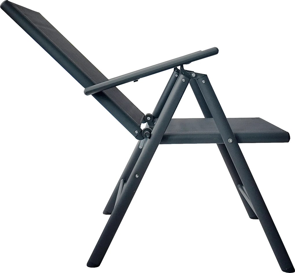 TRENDIE Záhradné stoličky s polohovateľným operadlom sada 2ks sivé