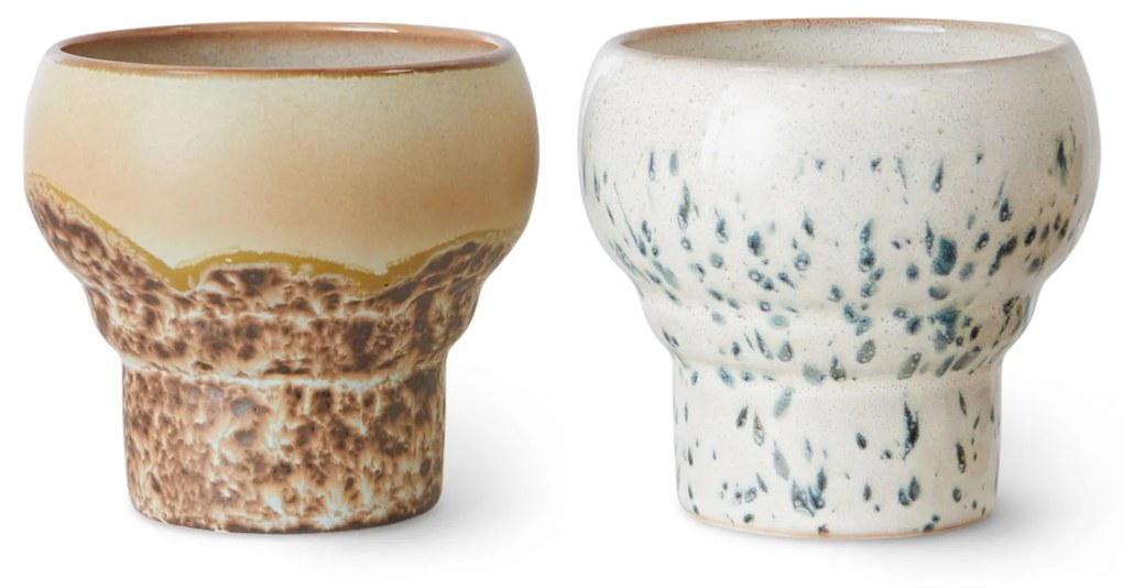 HK living Kameninový hrnček 70's Lungo Coral 200 ml – set 2 ks