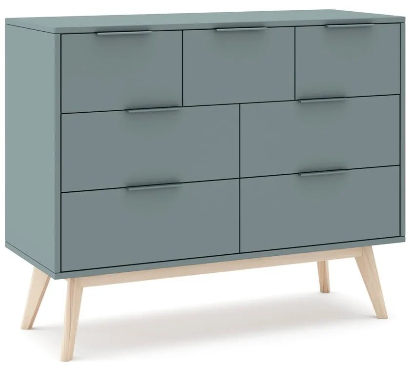 Komoda sivozelená 120x83x40 cm Pisco – Marckeric