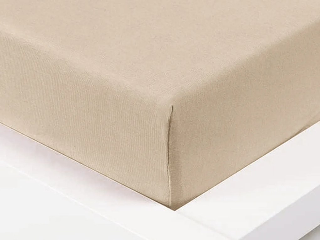 XPOSE® Jersey plachta Exclusive na vysoký matrac - biela káva 200x220 cm