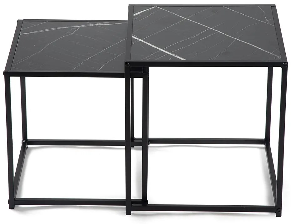 Noela Sada odkladacích stolíkov v dekore čierneho mramoru DUETTA 38,35
